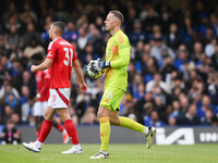 Matz Sels is the Nottingham Forest goalkeeper during the Premier League match between Chelsea and Nottingham Forest at Stamford Bridge in Lo...