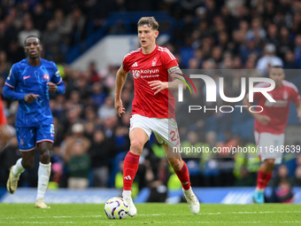 Ryan Yates of Nottingham Forest is in action during the Premier League match between Chelsea and Nottingham Forest at Stamford Bridge in Lon...