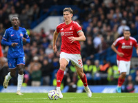 Ryan Yates of Nottingham Forest is in action during the Premier League match between Chelsea and Nottingham Forest at Stamford Bridge in Lon...