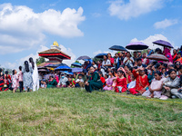 Nepalese Hindu devotees dress as deities and perform a traditional ritual dance during the Sikali Jatra festival in Khokana village, Lalitpu...