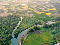 A photo taken in Guilin, China, on October 7, 2024, shows the colorful rice landscape in autumn in South China's Guangxi Zhuang Autonomous r...