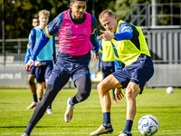 During the match between Feyenoord and Twente at the Feyenoord stadium De Kuip for the Dutch Eredivisie season 2024-2025 in Rotterdam, Nethe...