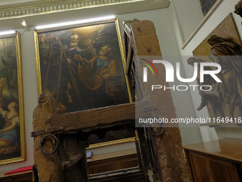 A view of the relic of the first Pope, the wooden throne known as the 'Cathedra Sancti Petri Apostoli', is temporarily removed during the re...