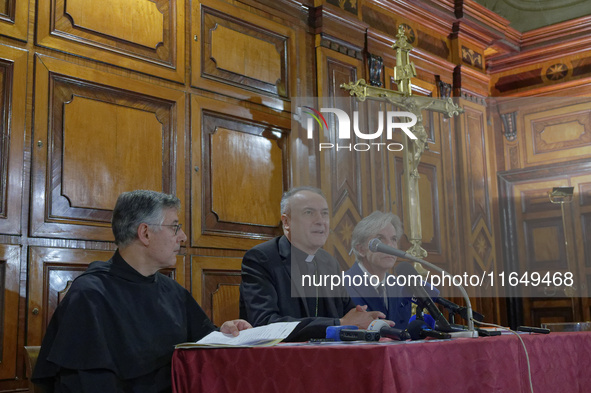 Cardinal Mauro Gambetti, archpriest of the Basilica and president of the Fabric of St. Peter's, participates in a press conference for the r...