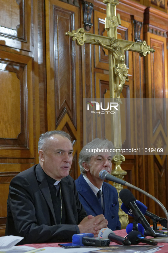 Cardinal Mauro Gambetti, archpriest of the Basilica and president of the Fabric of St. Peter's, participates in a press conference for the r...