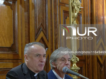 Cardinal Mauro Gambetti, archpriest of the Basilica and president of the Fabric of St. Peter's, participates in a press conference for the r...