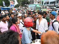 Students Are Blocking The Gulisthan Intersection During A Protest Demanding Trial For The Murder Of All The Martyrs Including The Martyred I...