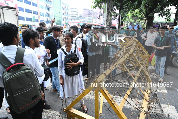 Students Are Blocking The Gulisthan Intersection During A Protest Demanding Trial For The Murder Of All The Martyrs Including The Martyred I...