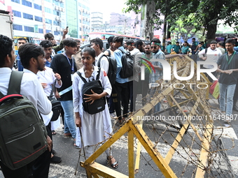 Students Are Blocking The Gulisthan Intersection During A Protest Demanding Trial For The Murder Of All The Martyrs Including The Martyred I...