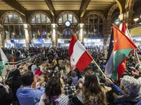 Hundreds of protesters flocked Amsterdam Centraal, the main central railway station and held a sit-in Pro-Palestine protest. A rally to mark...