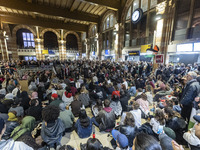 Hundreds of protesters flocked Amsterdam Centraal, the main central railway station and held a sit-in Pro-Palestine protest. A rally to mark...