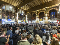 Hundreds of protesters flocked Amsterdam Centraal, the main central railway station and held a sit-in Pro-Palestine protest. A rally to mark...