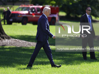 U.S. President Joe Biden departs the White House to board Marine One en route to Milwaukee, Wisconsin and Philadelphia, Pennsylvania on Octo...