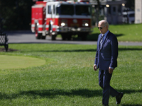 U.S. President Joe Biden departs the White House to board Marine One en route to Milwaukee, Wisconsin and Philadelphia, Pennsylvania on Octo...