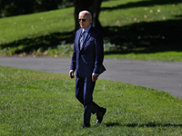 U.S. President Joe Biden departs the White House to board Marine One en route to Milwaukee, Wisconsin and Philadelphia, Pennsylvania on Octo...