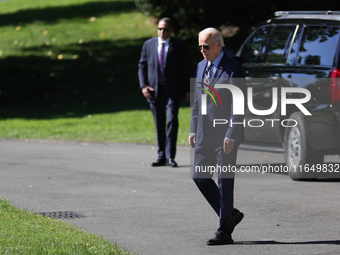 U.S. President Joe Biden departs the White House to board Marine One en route to Milwaukee, Wisconsin and Philadelphia, Pennsylvania on Octo...