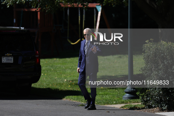 U.S. President Joe Biden departs the White House to board Marine One en route to Milwaukee, Wisconsin and Philadelphia, Pennsylvania on Octo...