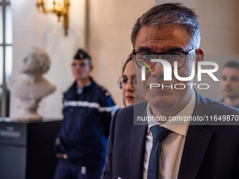 Socialist Party General Secretary Olivier Faure at the Assemblee Nationale on the day of the motion of no-confidence against Premier Michel...