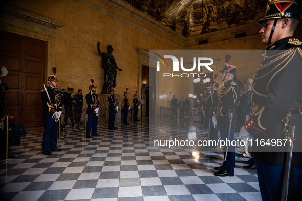 The Assemblee Nationale, the French Parliament, on the day of the motion of no-confidence against Premier Michel Barnier's government in Par...