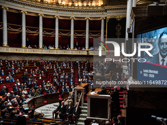 The Assemblee Nationale, the French Parliament, on the day of the motion of no-confidence against Premier Michel Barnier's government, durin...