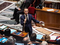 Interior Minister Bruno Retailleau is at the Assemblee Nationale, the French Parliament, on the day of Premier Michel Barnier's motion of no...