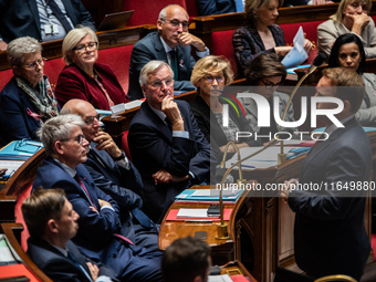 Prime Minister Michel Barnier is at the National Assembly on the day of the no-confidence vote against his government in Paris, France, on O...