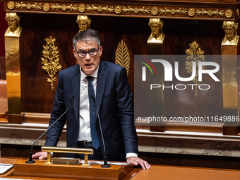 Socialist Party General Secretary Olivier Faure is at the Assemblee Nationale on the day of the motion of no-confidence against Premier Mich...