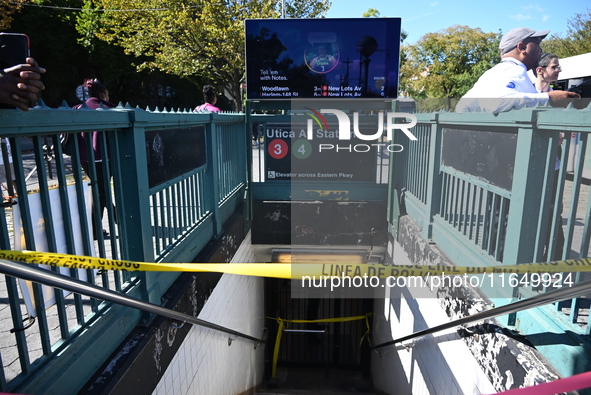 A subway conductor is stabbed several times at Utica Avenue subway station in the Crown Heights section of Brooklyn, New York, United States...