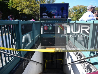 A subway conductor is stabbed several times at Utica Avenue subway station in the Crown Heights section of Brooklyn, New York, United States...