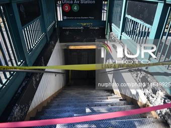 A subway conductor is stabbed several times at Utica Avenue subway station in the Crown Heights section of Brooklyn, New York, United States...