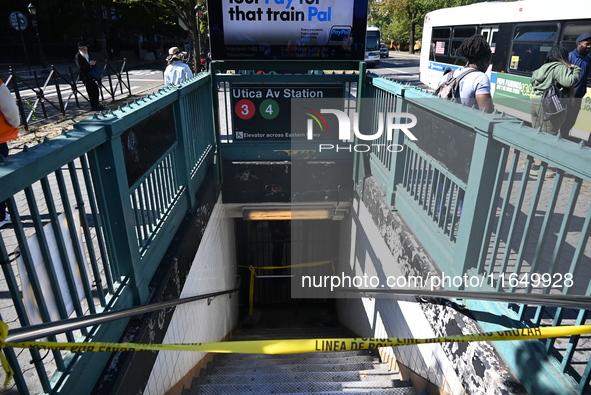 A subway conductor is stabbed several times at Utica Avenue subway station in the Crown Heights section of Brooklyn, New York, United States...