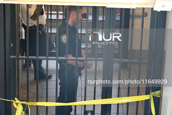 A subway conductor is stabbed several times at Utica Avenue subway station in the Crown Heights section of Brooklyn, New York, United States...