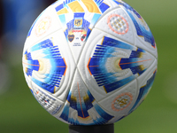 The official match ball is present before a Liga Profesional match between Boca Juniors and River Plate at Alberto J. Armando Stadium in Bue...