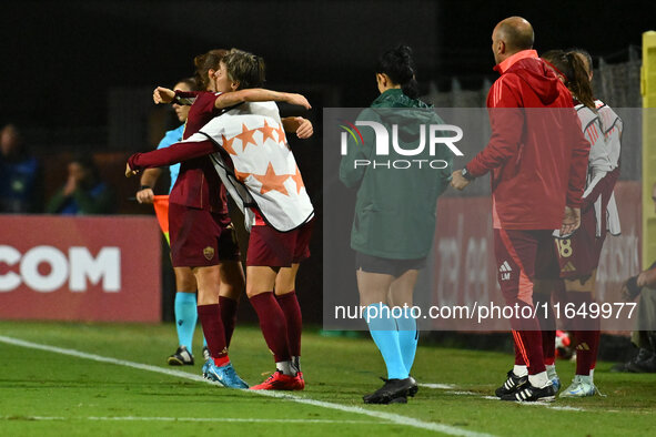 Manuela Giugliano of A.S. Roma Femminile celebrates after scoring the goal of 1-0 during Group A - Day 1 - UEFA Women's Champions League 202...