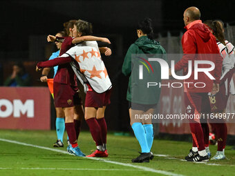 Manuela Giugliano of A.S. Roma Femminile celebrates after scoring the goal of 1-0 during Group A - Day 1 - UEFA Women's Champions League 202...