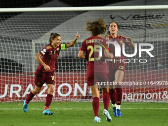 Manuela Giugliano of A.S. Roma Femminile celebrates after scoring the goal of 1-0 during Group A - Day 1 - UEFA Women's Champions League 202...