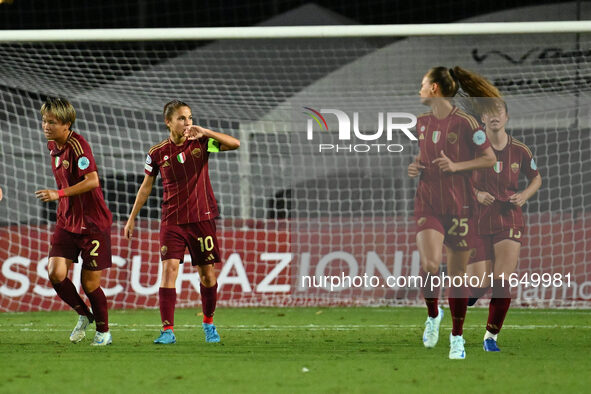 Manuela Giugliano of A.S. Roma Femminile celebrates after scoring the goal of 1-0 during Group A - Day 1 - UEFA Women's Champions League 202...