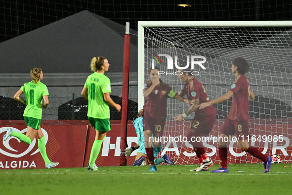 Manuela Giugliano of A.S. Roma Femminile celebrates after scoring the goal of 1-0 during Group A - Day 1 - UEFA Women's Champions League 202...