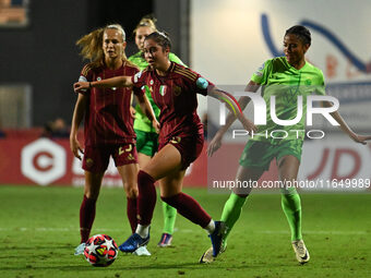 Giulia Dragoni of A.S. Roma Femminile is in action during Group A - Day 1 of the UEFA Women's Champions League 2023/24 between A.S. Roma and...