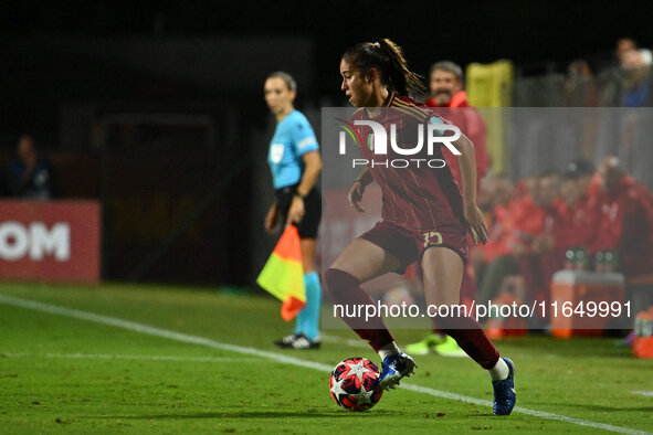 Giulia Dragoni of A.S. Roma Femminile is in action during Group A - Day 1 of the UEFA Women's Champions League 2023/24 between A.S. Roma and...