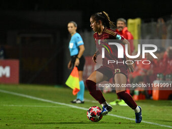 Giulia Dragoni of A.S. Roma Femminile is in action during Group A - Day 1 of the UEFA Women's Champions League 2023/24 between A.S. Roma and...