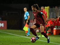 Giulia Dragoni of A.S. Roma Femminile is in action during Group A - Day 1 of the UEFA Women's Champions League 2023/24 between A.S. Roma and...