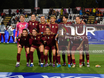 A.S. Roma Femminile plays during Group A - Day 1 of the UEFA Women's Champions League 2023/24 between A.S. Roma and VfL Wolfsburg at the Tre...