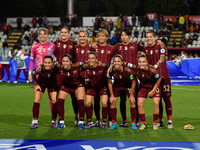 A.S. Roma Femminile plays during Group A - Day 1 of the UEFA Women's Champions League 2023/24 between A.S. Roma and VfL Wolfsburg at the Tre...