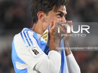 Paulo Dybala of Argentina celebrates his goal during a match between Argentina and Chile at Estadio Mas Monumental Antonio Vespucio Liberti...