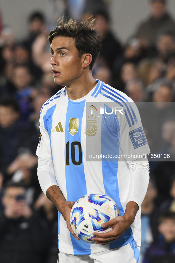 Paulo Dybala of Argentina participates in a match between Argentina and Chile at Estadio Mas Monumental Antonio Vespucio Liberti in Buenos A...