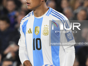 Paulo Dybala of Argentina participates in a match between Argentina and Chile at Estadio Mas Monumental Antonio Vespucio Liberti in Buenos A...