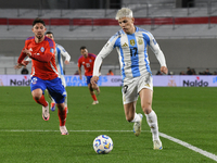 Alejandro Garnacho of Argentina participates in a match between Argentina and Chile at Estadio Mas Monumental Antonio Vespucio Liberti in Bu...