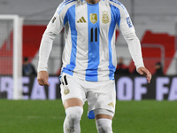 Giovani Lo Celso of Argentina participates in a match between Argentina and Chile at Estadio Mas Monumental Antonio Vespucio Liberti in Buen...