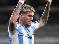 Rodrigo De Paul of Argentina participates in a match between Argentina and Chile at Estadio Mas Monumental Antonio Vespucio Liberti in Bueno...